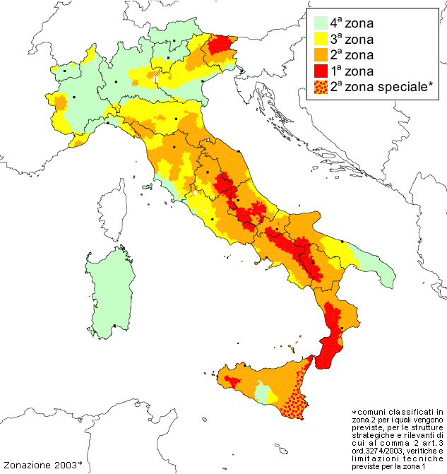 classificazione sismica 2004
